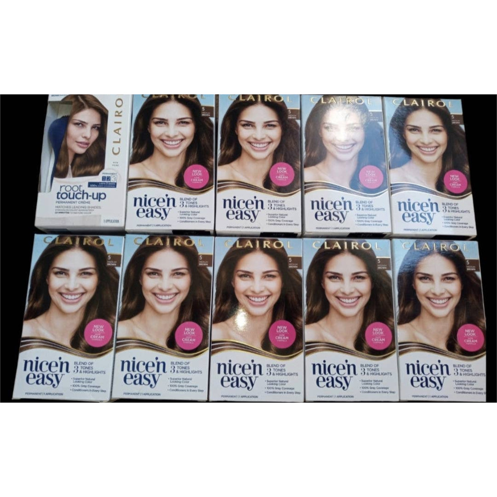 10 #5 medium brown clairol hair color dye #1136